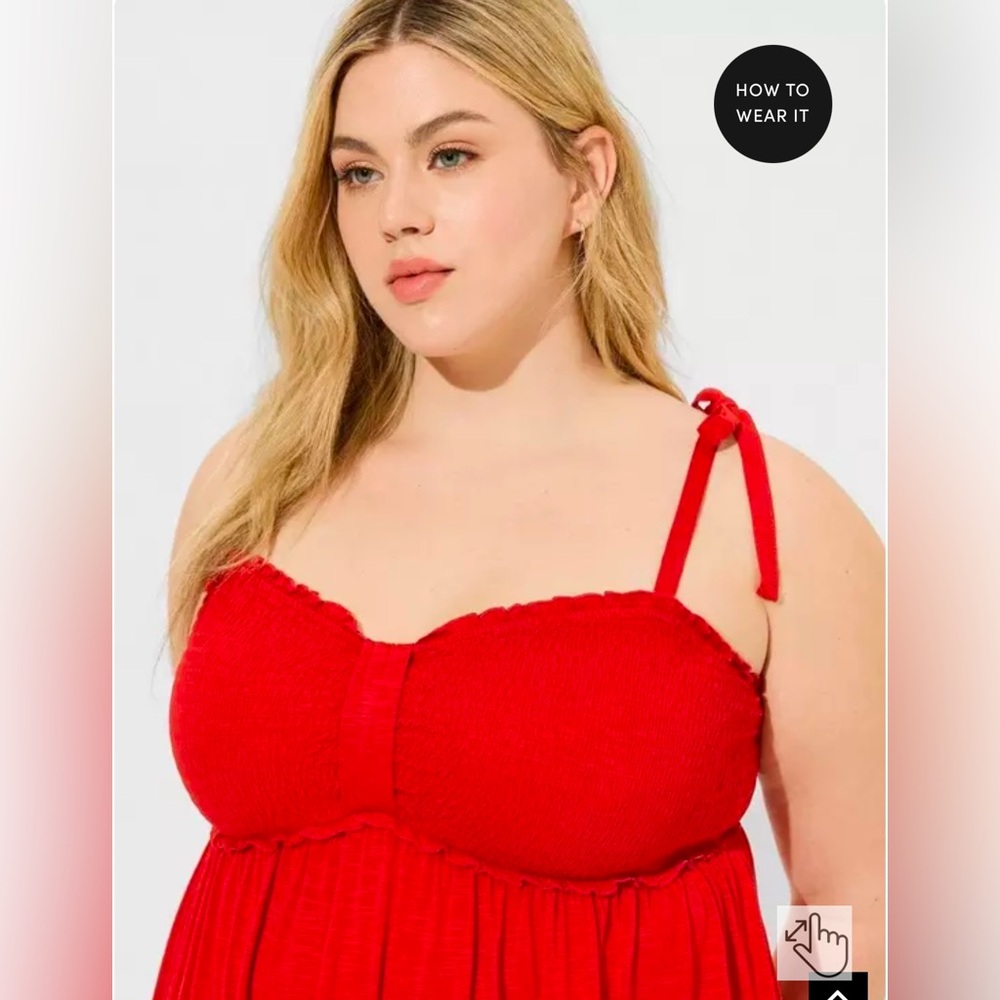 Super Soft Slub Smocked Babydoll Top